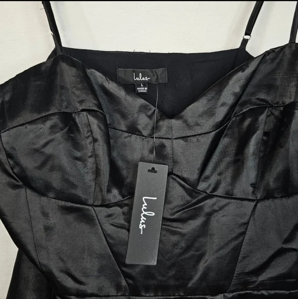 Lulus black A line formal dress sz L NWT - Picture 4 of 9